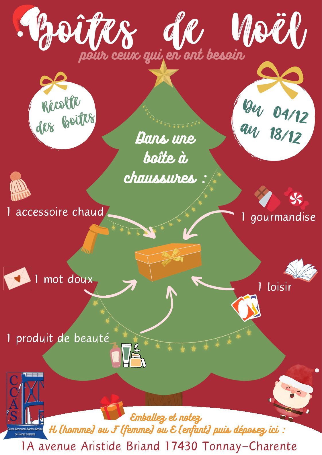 Affiche Action boites de noel CCAS 2023