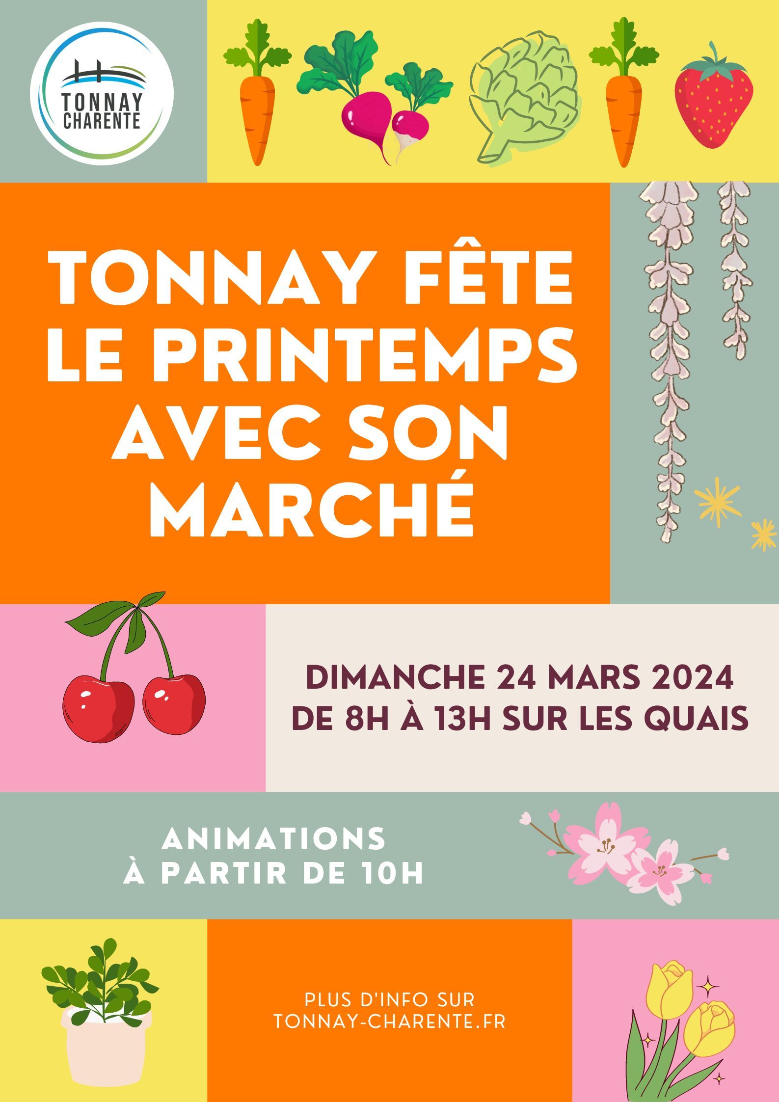 Affiche Tonnay fete le printps avec son marche